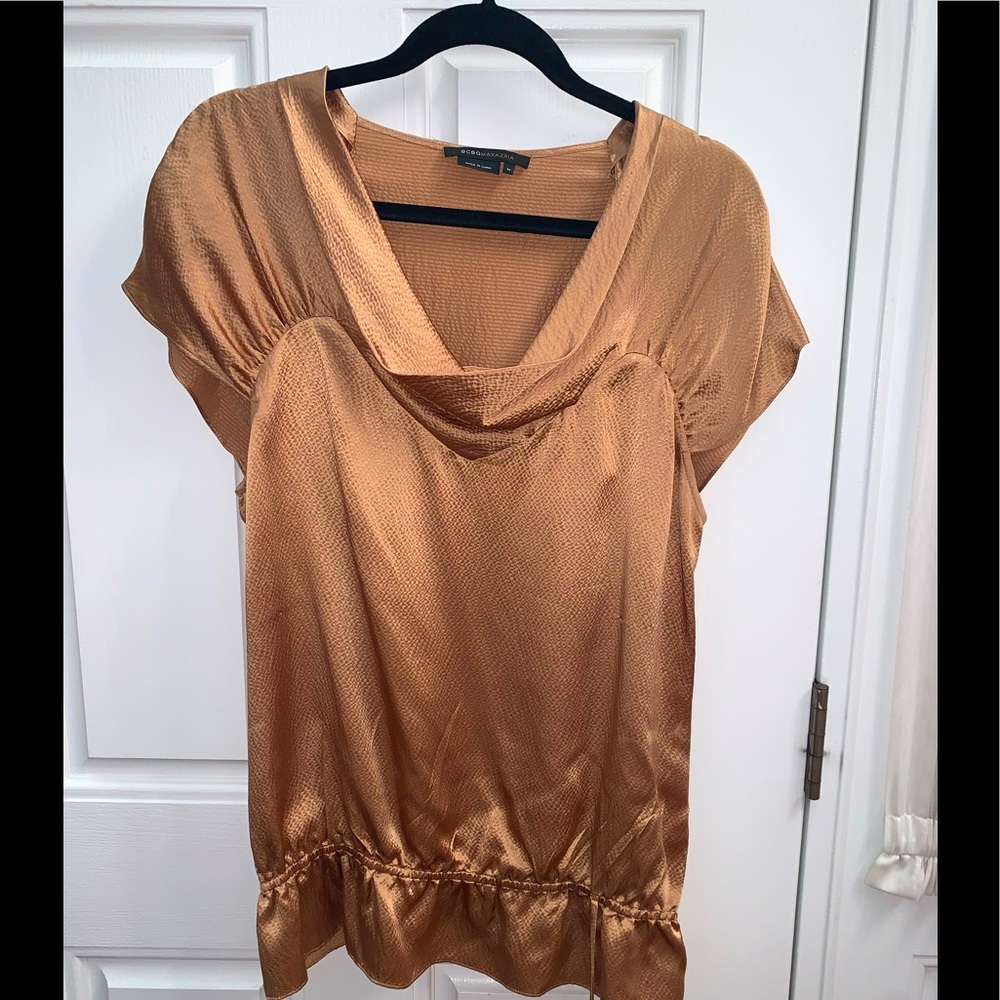 BCBG Maxazria Golden Copper Top Size M
